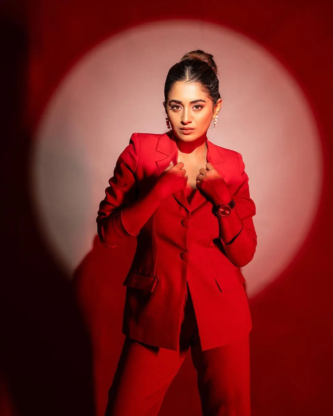 Rashi Singh Stills in Red Coat Pant